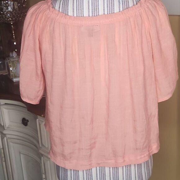 Love university coral sheer crop top women's size L - Picture 4 of 4